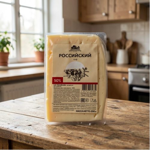 Сыр Сырная Долина Российский 50%, 200 г