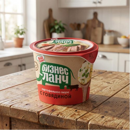 Пюре картофельное Бизнес Ланч с говядиной, 40 г