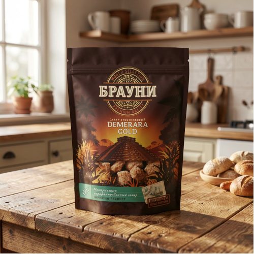 Сахар кусковой Брауни Голд тростниковый, 500 г