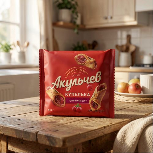 Печенье Купелька Акульчев с брусникой, 225 г