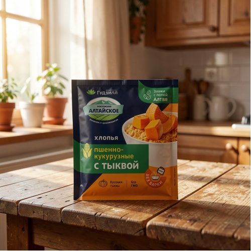 Пшенно-кукурузные хлопья с яблоком, 40 г