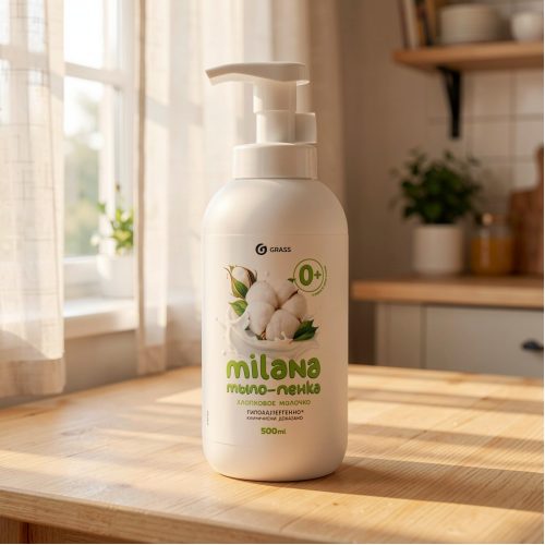 Мыло-пенка Milana хлопковое молочко, 500 мл