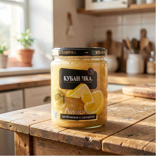 Лимоны дробленые с сахаром Кубаночка, 500 г