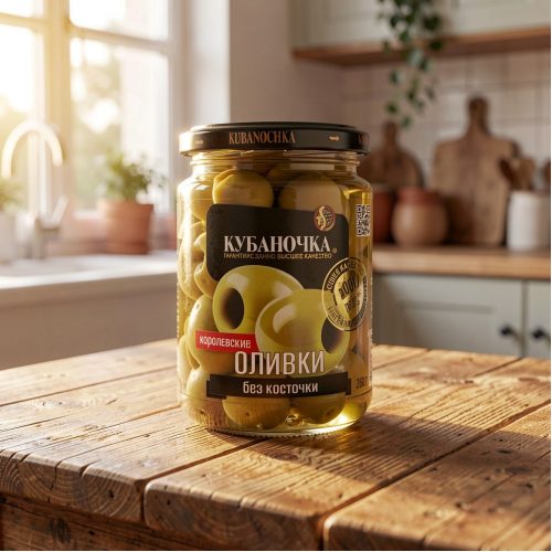 Маслины королевские Кубаночка без косточки в заливке, 260 г