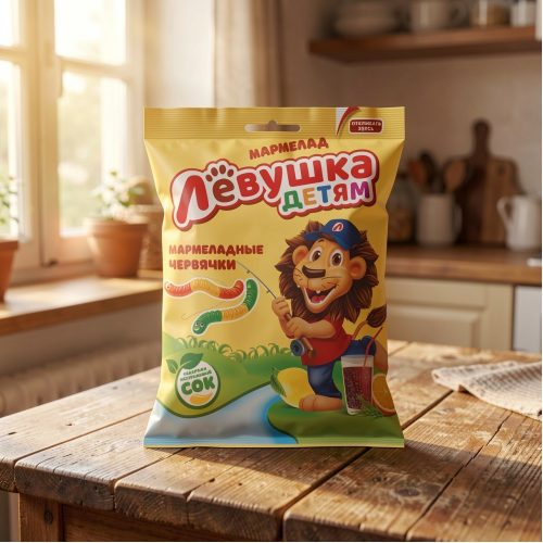 Мармелад жевательный Левушка червячки, 70 г