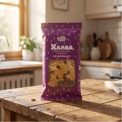 Халва подсолнечная Мишкино счастье с изюмом, 500 г