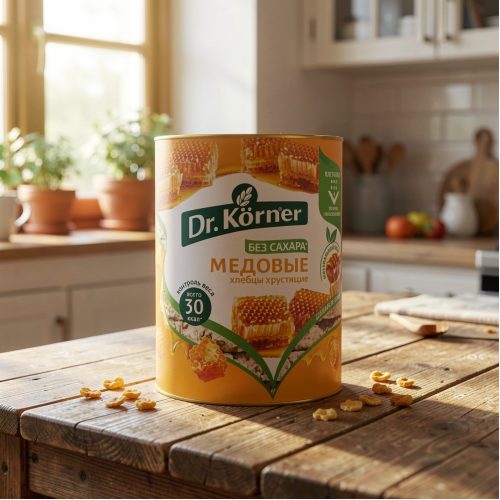 Хлебцы Dr.Korner злаковый коктейль медовые хрустящие, 100г