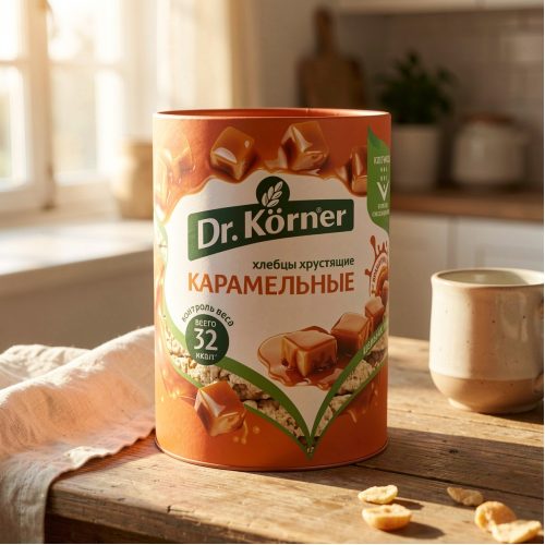 Хлебцы Dr.Korner Кукурузно-рисовые карамельные, 90г