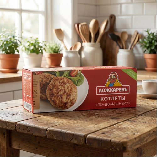 Котлеты Ложкарёвъ по-домашнему из отборной говядины, 400 г