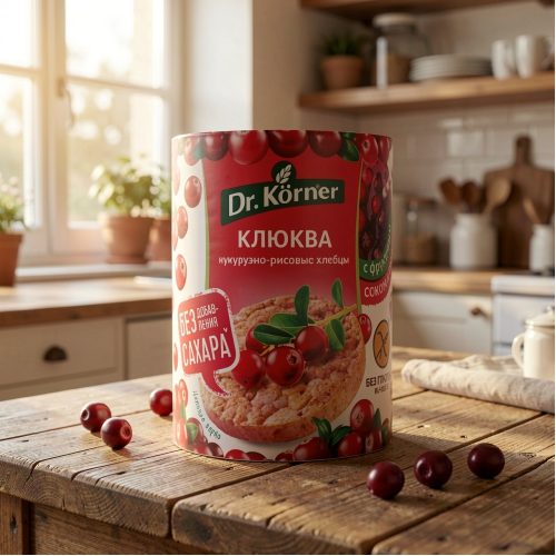 Хлебцы Dr.Korner кукурузно-рисовые с клюквой, 90г