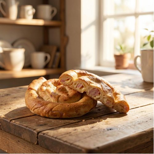 Слойка Улитка греческая с ветчиной и сыром, 100 г
