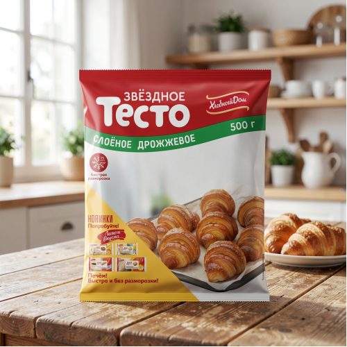 Тесто слоёное дрожжевое, 500 г