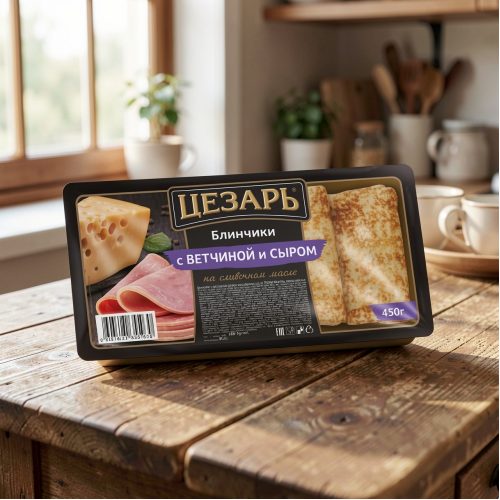Блинчики Цезарь с отборной ветчиной и сыром, 450 г