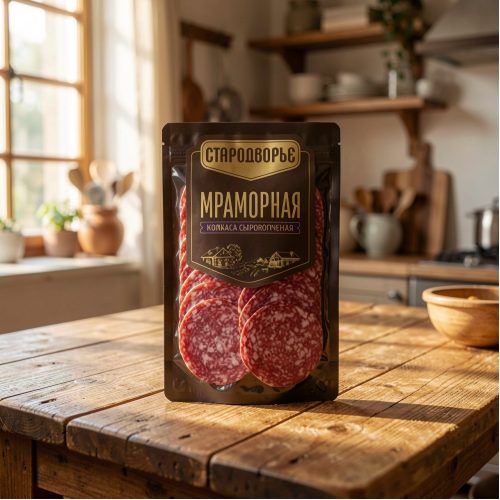Колбаса Мраморная, сырокопчёная, 70 г