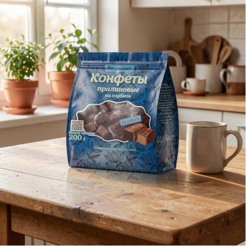 Конфеты Петродиет неглазированные с корп типа пралине Батончик трюфель на изомальте со стевией, 200г