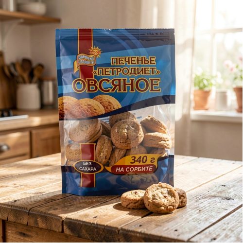 Печенье Петродиет овсяное на сорбите, 340г
