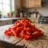 Перец красный кубики, 1 кг