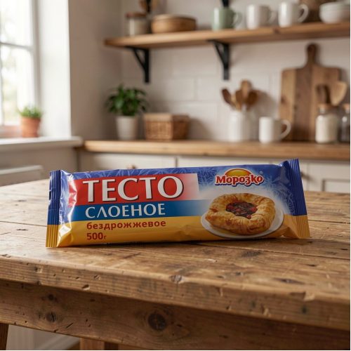Тесто Морозко слоёное бездрожжевое, 500 г