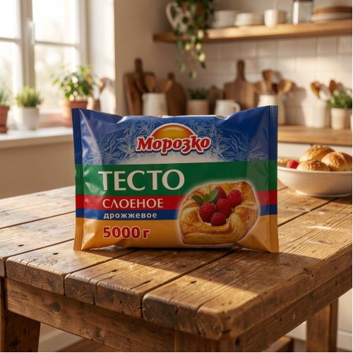 Тесто Морозко слоёное дрожжевое, 500 г