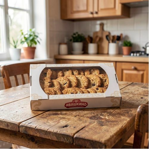 Печенье Ивашкино сдобное с овсяными хлопьями и изюмом, 230г