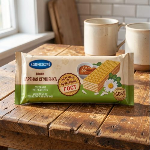 Вафли Коломенское Вкус вареная сгущенка, 240г
