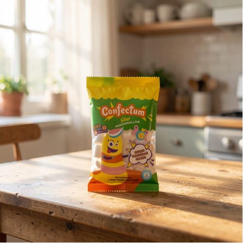 Маршмеллоу Конфектум Кислый КубРолл с ароматом маракуйя-лайм, лимон, 90г