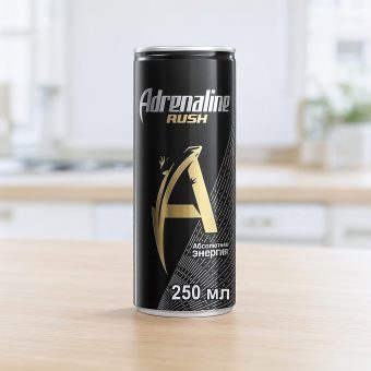 Энергетик Adrenaline (Адреналин) Rush, чёрный, 0.25 л