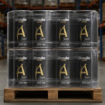 Энергетик Adrenaline (Адреналин) Rush, чёрный, 0.25 л