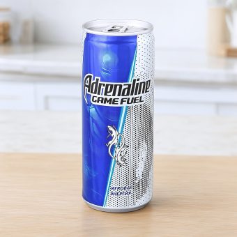 Энергетик Adrenaline (Адреналин) Rush Game Fuel Игровая энергия, синий, 0.25 л