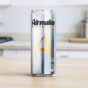 Энергетик Adrenaline (Адреналин) Zero Sugar Silver Energy без сахара, серебристый, 0.25 л