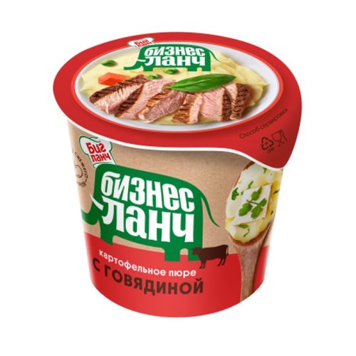 Пюре картофельное Бизнес Ланч с говядиной, 40 г