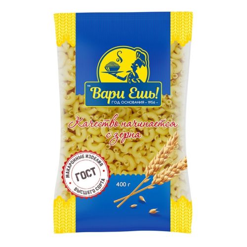 Макароны Вари Ешь, рожки мелкие, 900 г
