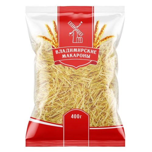 Макароны Владимирские, вермишель суповая, 400 г