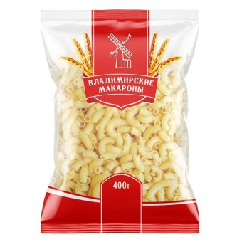 Макароны Владимирские, рожки гладкие, 900 г