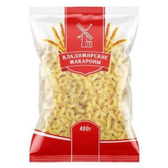 Макароны Владимирские, рожки рифленые, 900 г