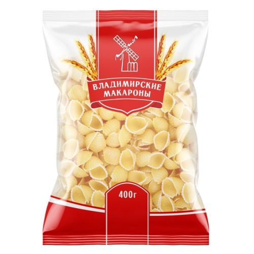 Макароны Владимирские, ракушки, 4 кг