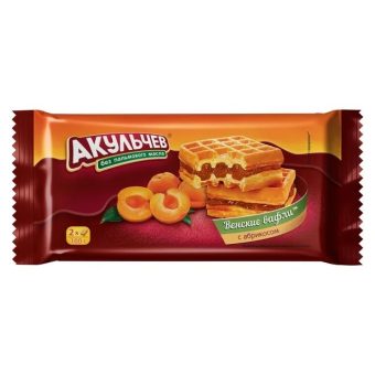 Вафли венские Акульчев с абрикосом, 50 г
