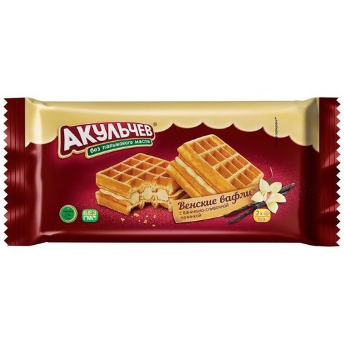 Вафли венские Акульчев, банан, 100 г