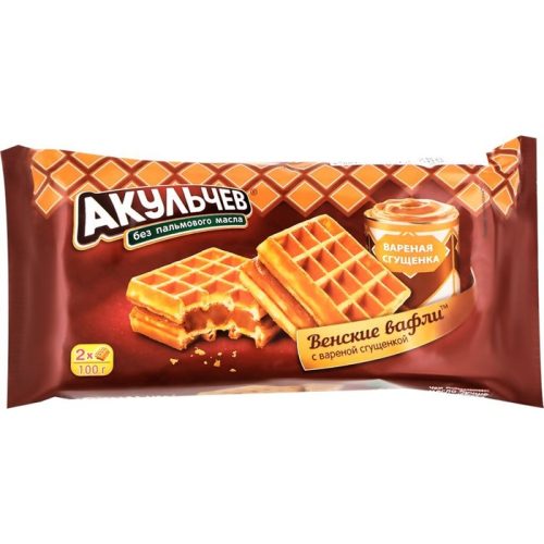 Вафли венские Акульчев со сгущенкой, 100 г