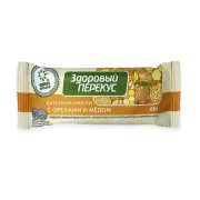 Батончики мюсли Здоровый перекус ореховый с медом, 60 г