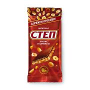 Шоколад молочный Степ с арахисом и карамелью, 80 г