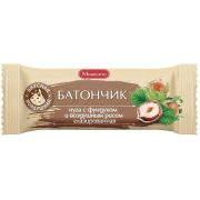 Батончик Мишкино нуга с фундуком и воздушным рисом глазированная, 50 г