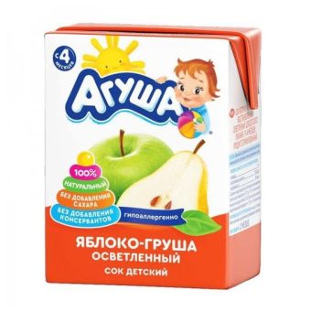 Сок Агуша, яблоко-груша, 0.2 л