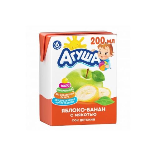 Сок Агуша, яблоко-банан, 0.2 л