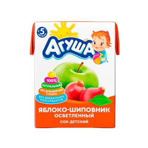 Сок Агуша, яблоко-шиповник, 0.2 л