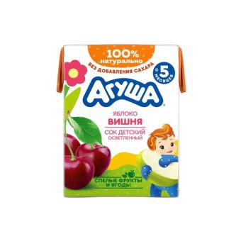 Сок Агуша, яблоко-вишня, 0.2 л