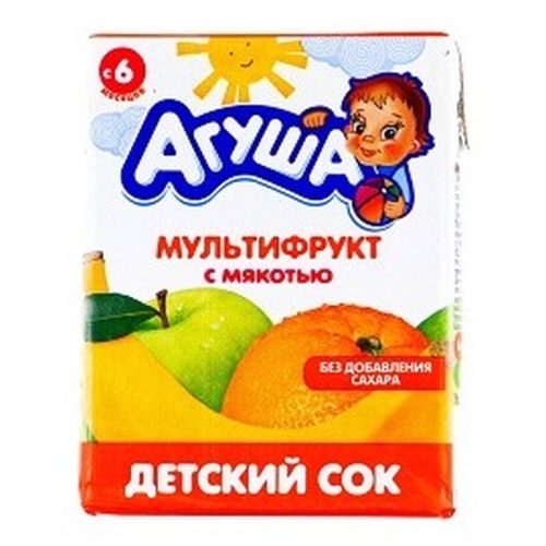 Сок Агуша, мультифрукт, 0.2 л