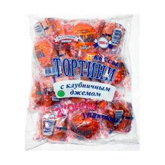 Изделие сдоб Тортини с клубничным джемом Махариши, 500г