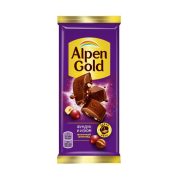 Шоколад Монделис Альпен Голд молочный с фундуком и изюмом, 80г