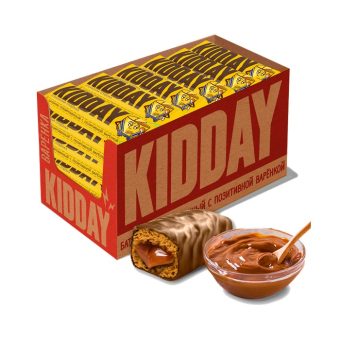 Батончик МД Киддэй глазированный с начинкой со вареной сгущенкой, 40г